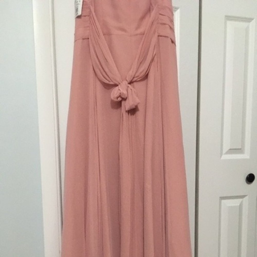 Surplice Tank Long Chiffon Bridesmaid Dress